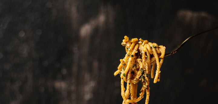 Pasta on a fork