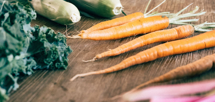 Carrots on a wooden table