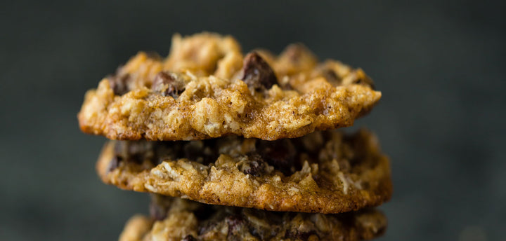 Three cookies stacked on top of each other