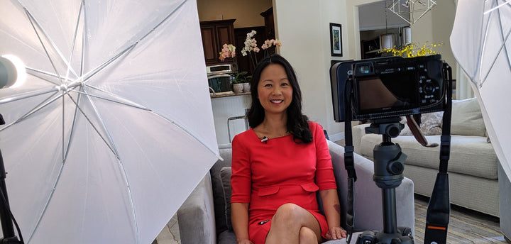 Dr. Julie Wei on a film set