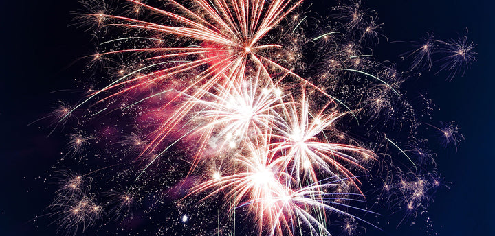 Fireworks against a black sky