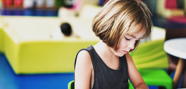 Young girl coloring