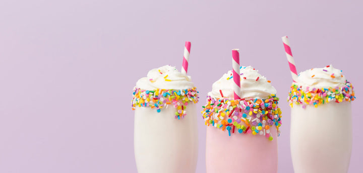 Three ice cream milkshakes