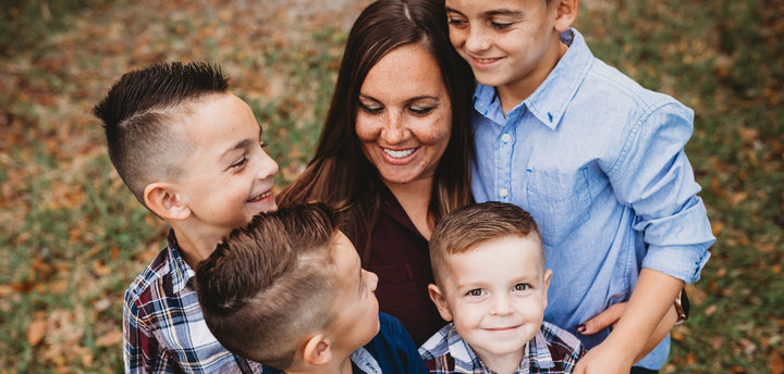 Mom with four boys