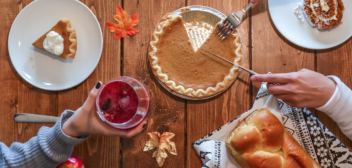 Pie on a table