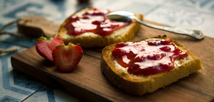 Toast with strawberry jam